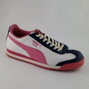 Puma Grade School Roma Pink/White Shoe 7.5